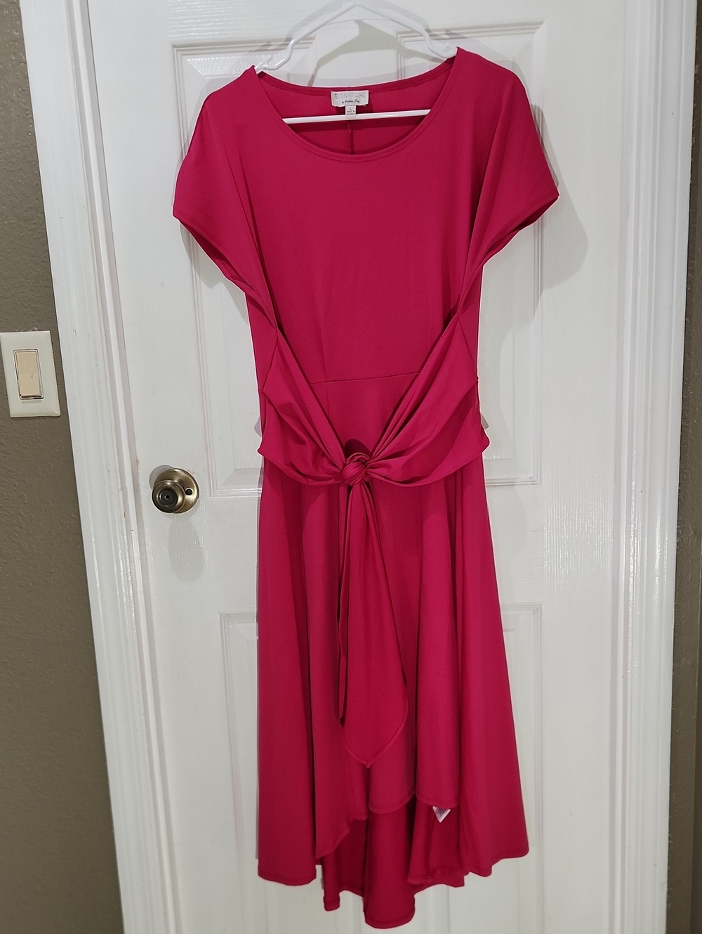 Women's Pink Dress from Signature by Robbie Bee,Size L